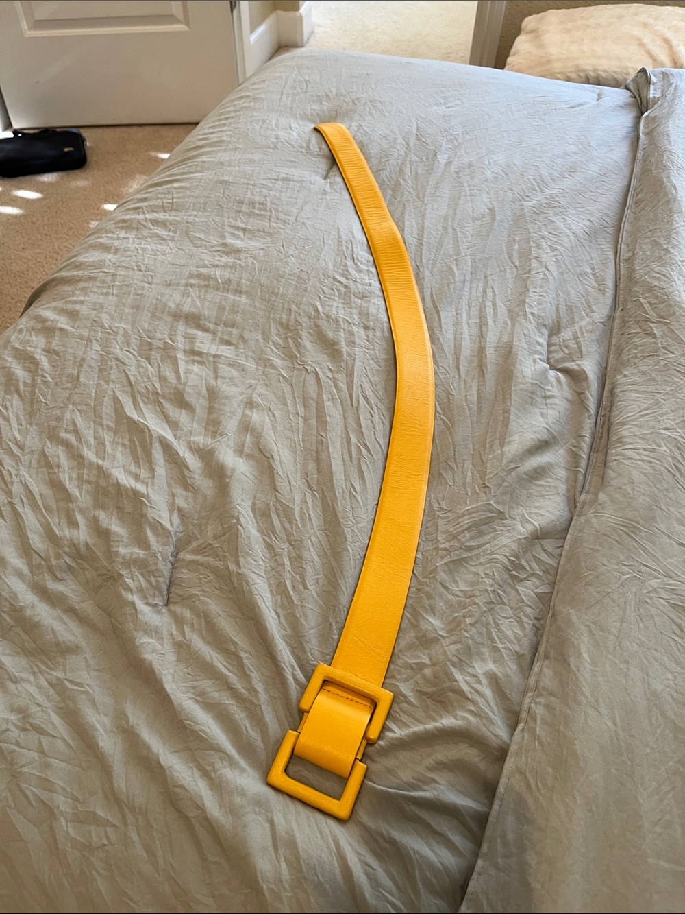 Ellen Tracy Yellow Leather Statement Belt